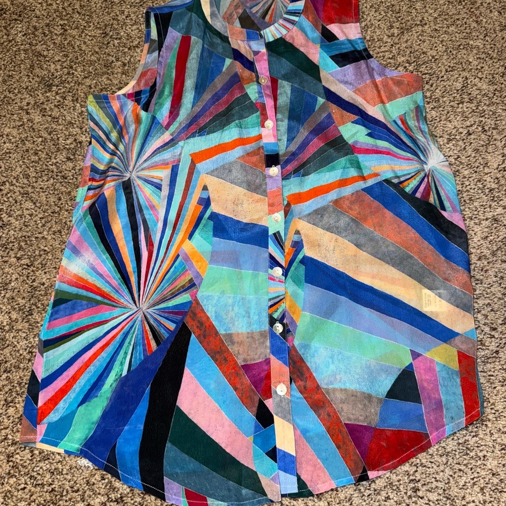 NWT APNY Colorful Geometric Sleeveless Top